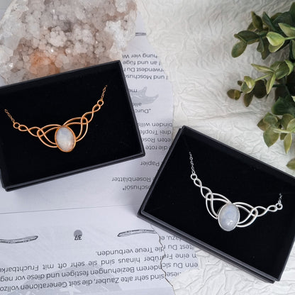 Celtic Kette Gold & Silber | verschiedene Edelsteine | Edelstahl