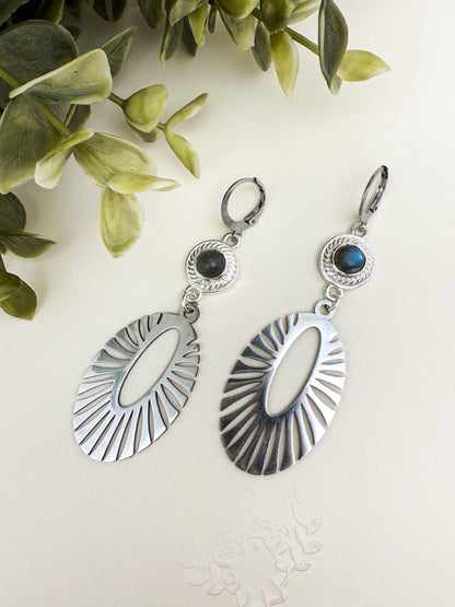 Solstice Glow Labradorit Ohrringe | Gold & Silber