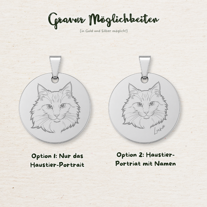 Gravur Haustier Portrait | Silber & Gold