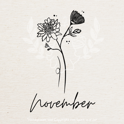 Gravur Geburtsblume Anhänger | Gold & Silber