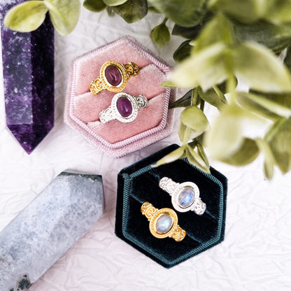 Kingdom of unification Ring | Mondstein - Amethyst | Größenverstellbar