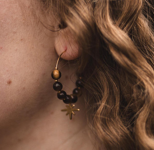 Eye of the tiger Ohrringe | Gold & Silber| Tigerauge