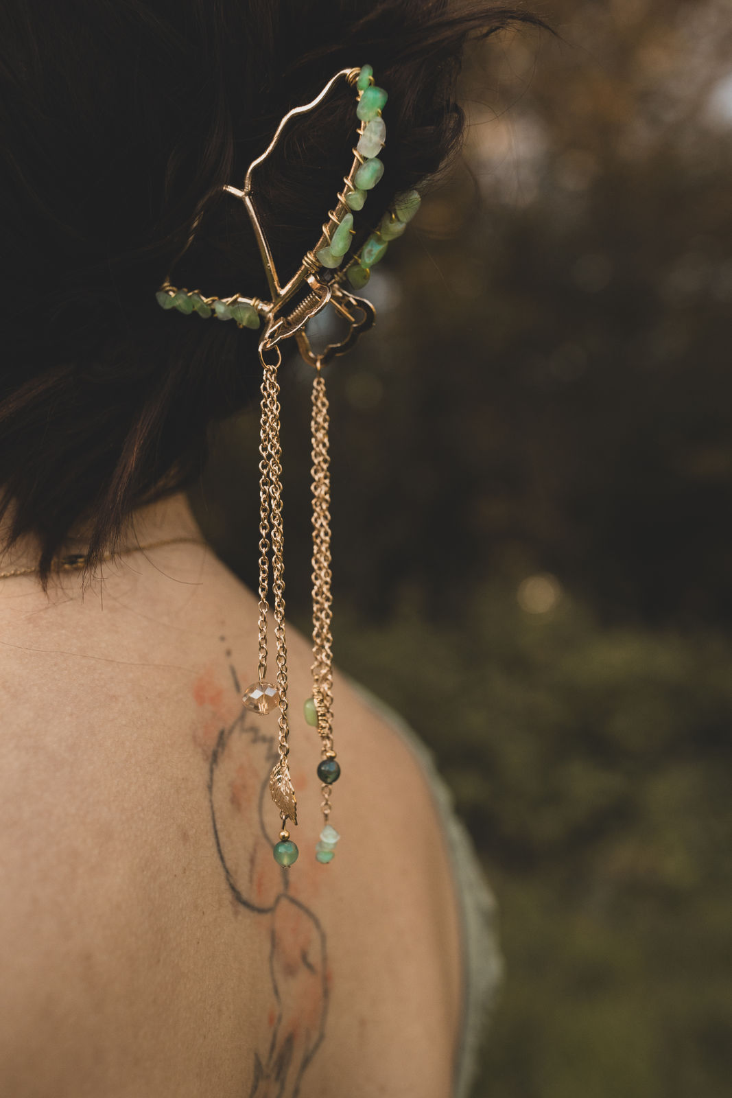 Schmetterlings Haarklammern in Gold & Silber mit Edelsteinen