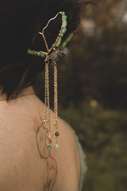 Schmetterlings Haarklammern in Gold & Silber mit Edelsteinen