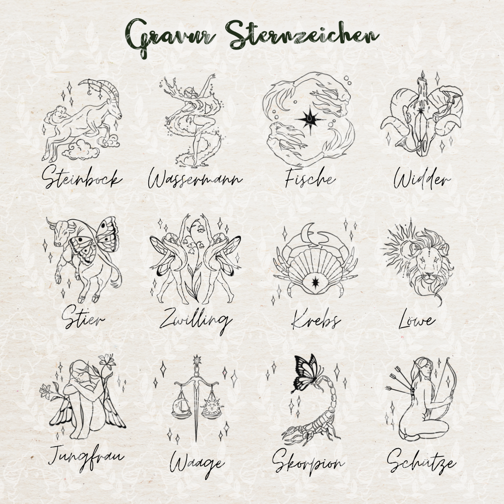 Gravur Sternzeichen | Silber & Gold