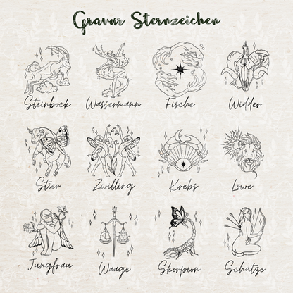 Gravur Sternzeichen | Silber & Gold