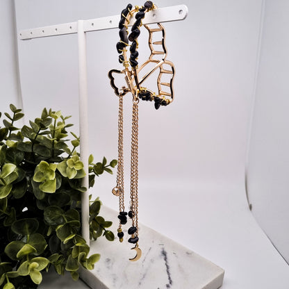 Schmetterlings Haarklammern in Gold & Silber mit Edelsteinen