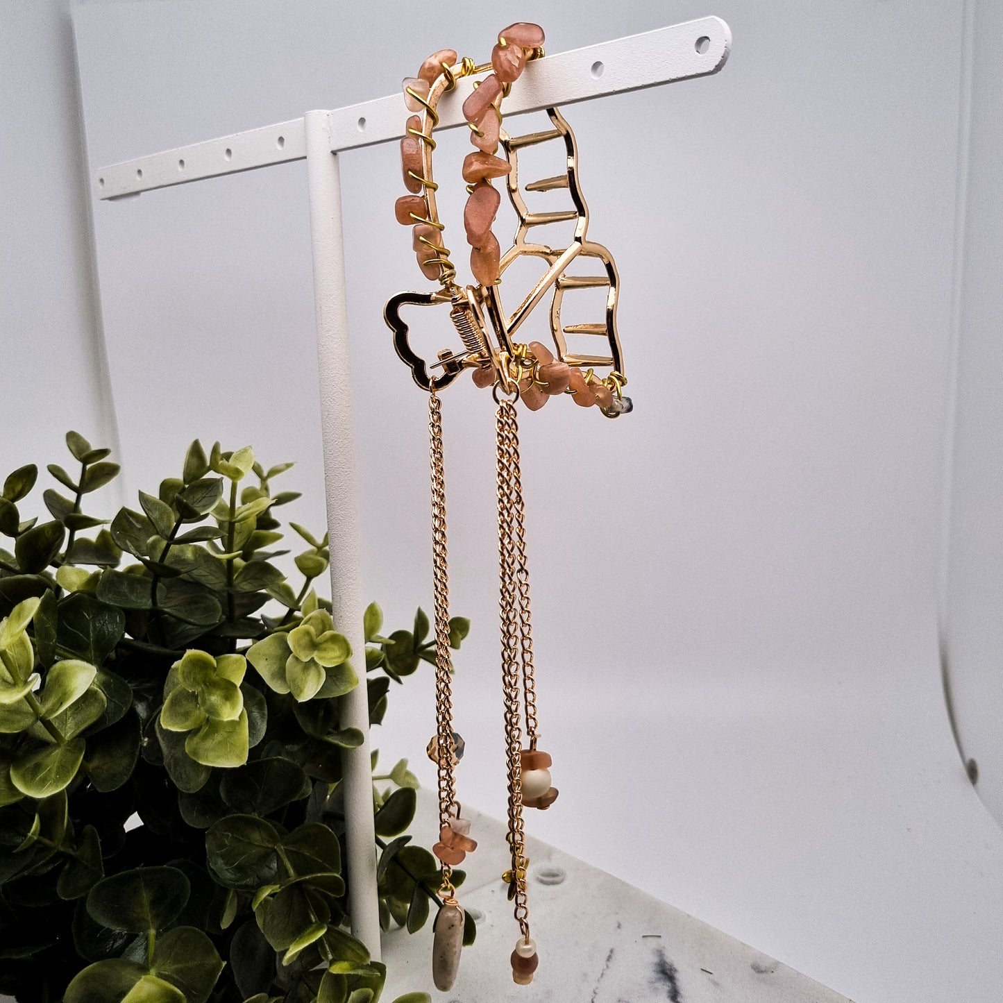 Schmetterlings Haarklammern in Gold & Silber mit Edelsteinen