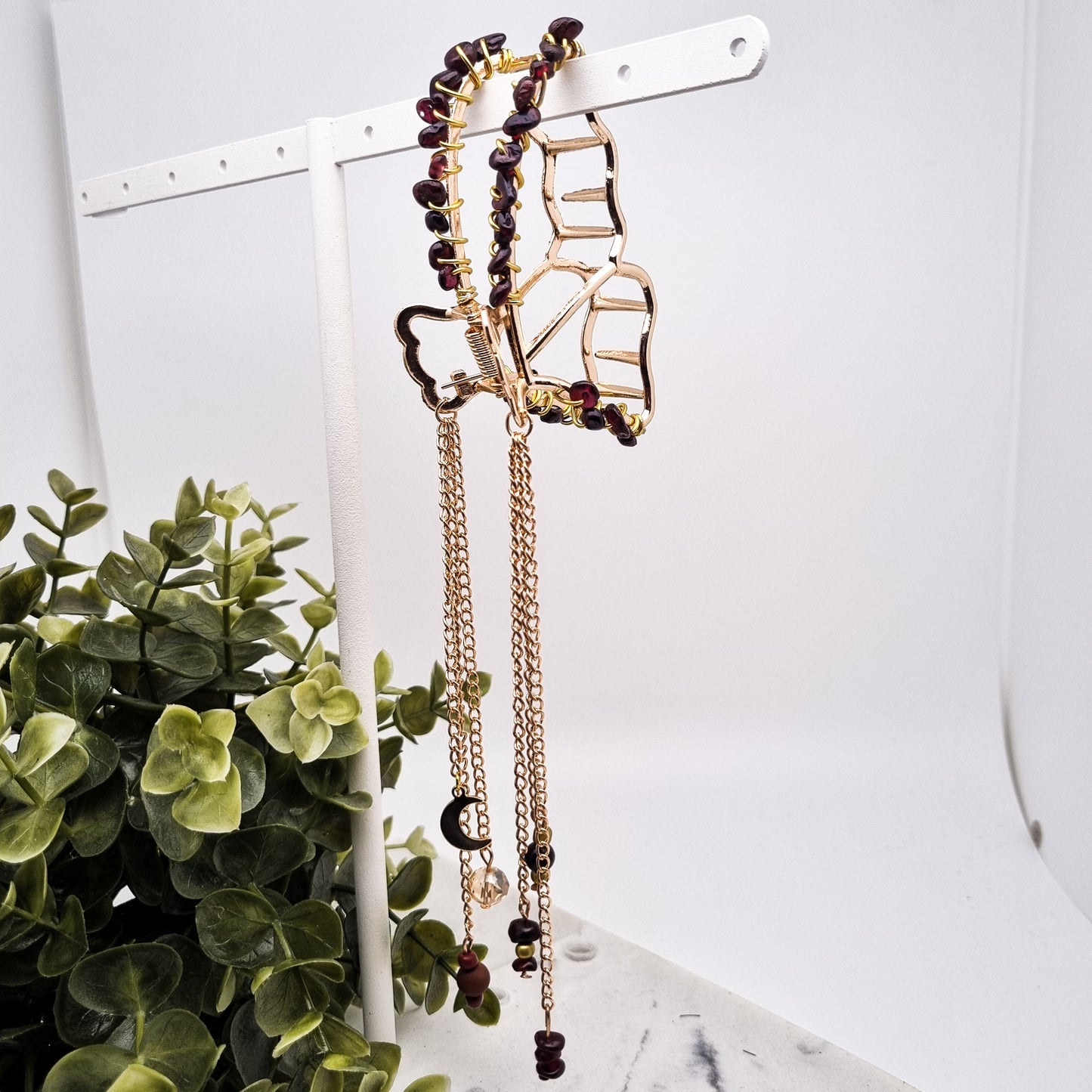 Schmetterlings Haarklammern in Gold & Silber mit Edelsteinen