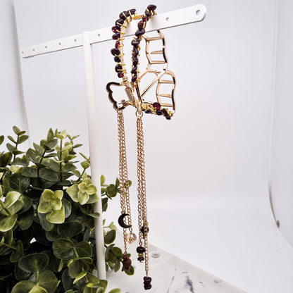 Schmetterlings Haarklammern in Gold & Silber mit Edelsteinen