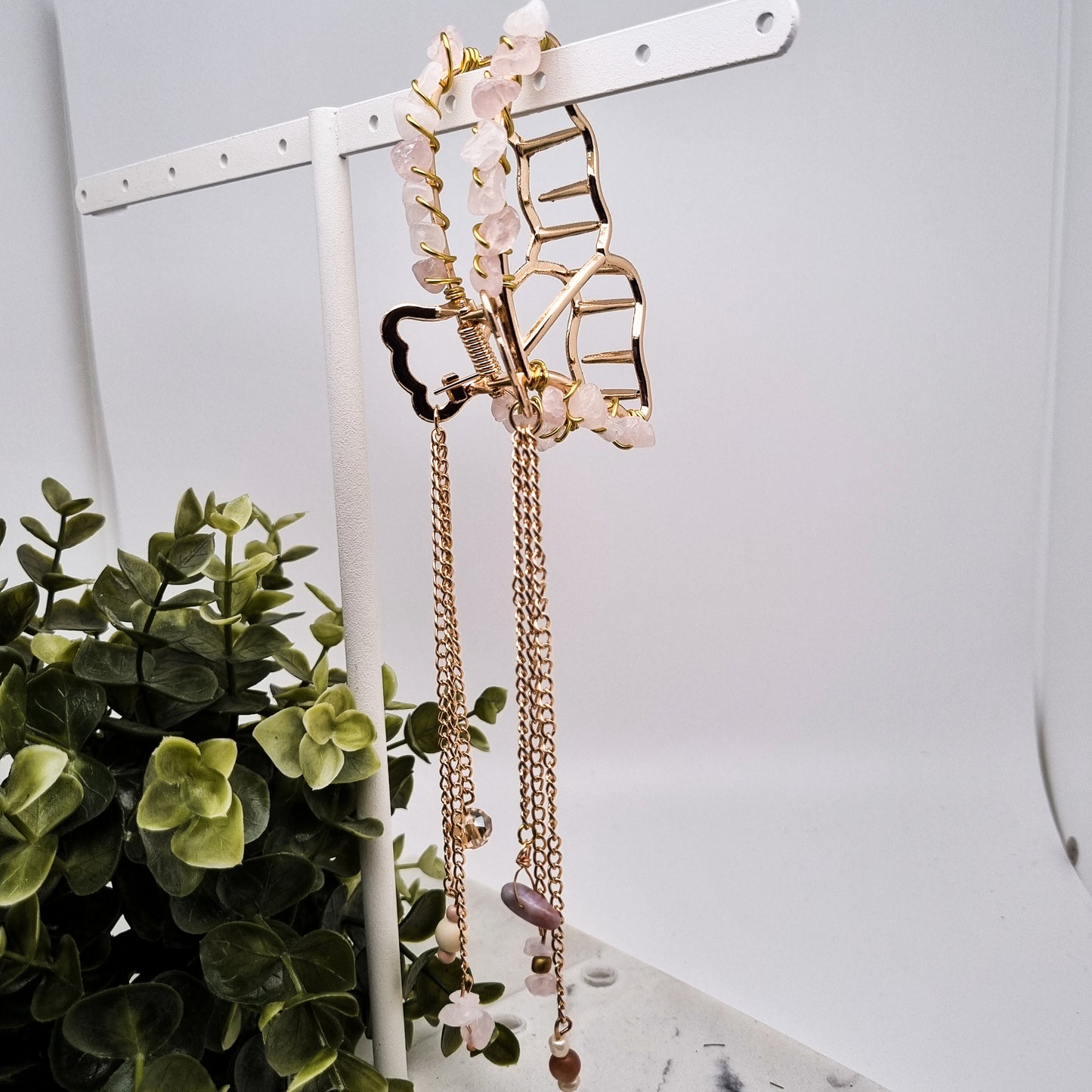 Schmetterlings Haarklammern in Gold & Silber mit Edelsteinen