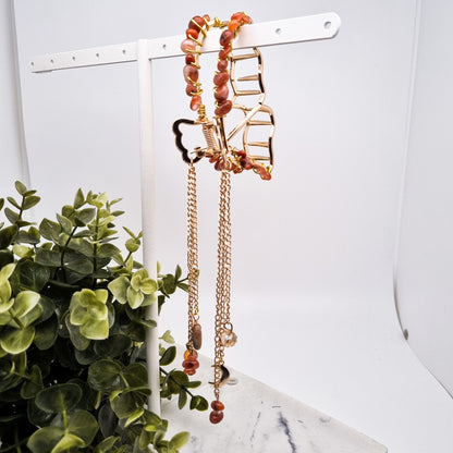 Schmetterlings Haarklammern in Gold & Silber mit Edelsteinen