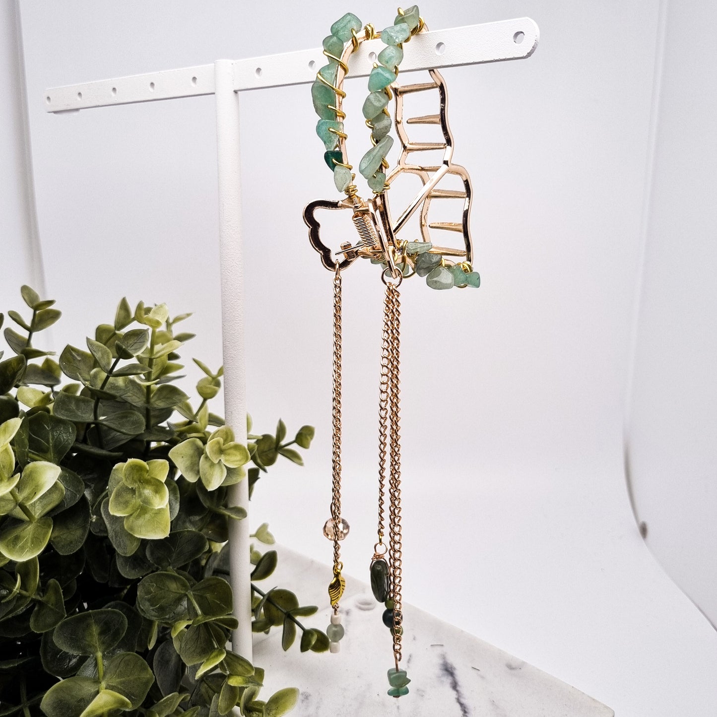 Schmetterlings Haarklammern in Gold & Silber mit Edelsteinen