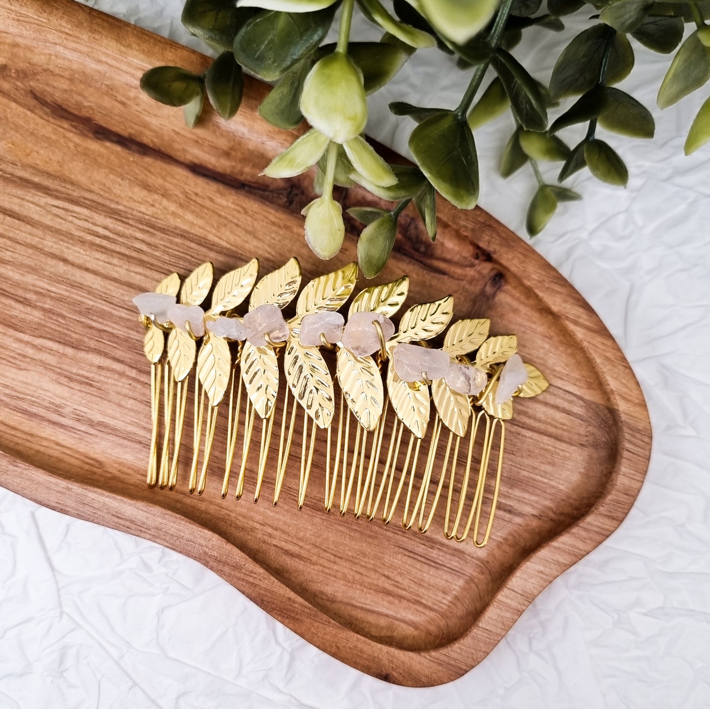 Haarkämme mit verschiedenen Edelsteinen - Haarschmuck | Gold