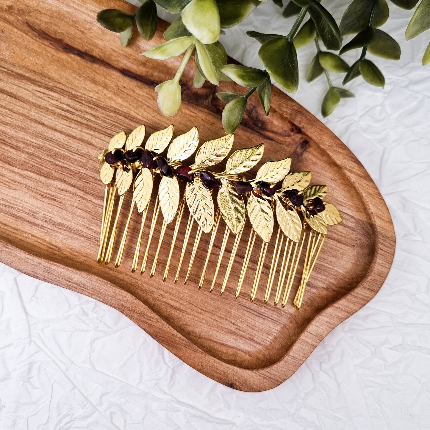 Haarkämme mit verschiedenen Edelsteinen - Haarschmuck | Gold