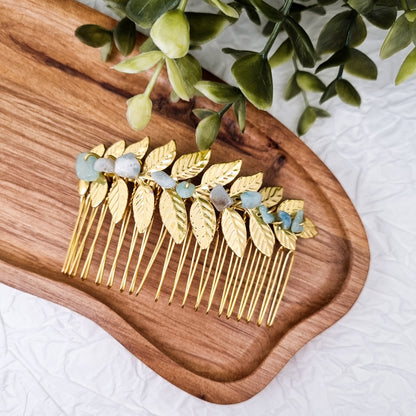 Haarkämme mit verschiedenen Edelsteinen - Haarschmuck | Gold