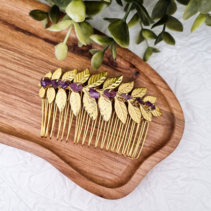 Haarkämme mit verschiedenen Edelsteinen - Haarschmuck | Gold