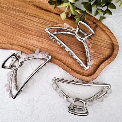 MINI Haarklammer Silber mit Edelsteinen