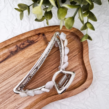 MINI Haarklammer Silber mit Edelsteinen