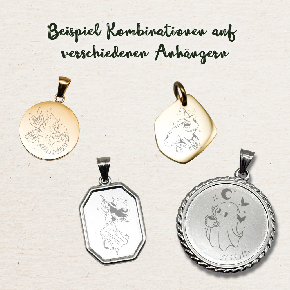 Bff / Partner Motive Gravur | Silber & Gold
