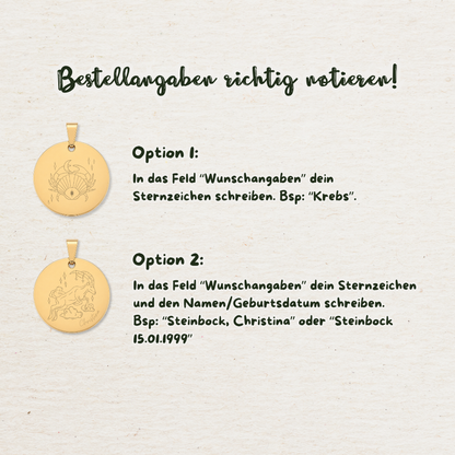 Gravur Sternzeichen | Silber & Gold