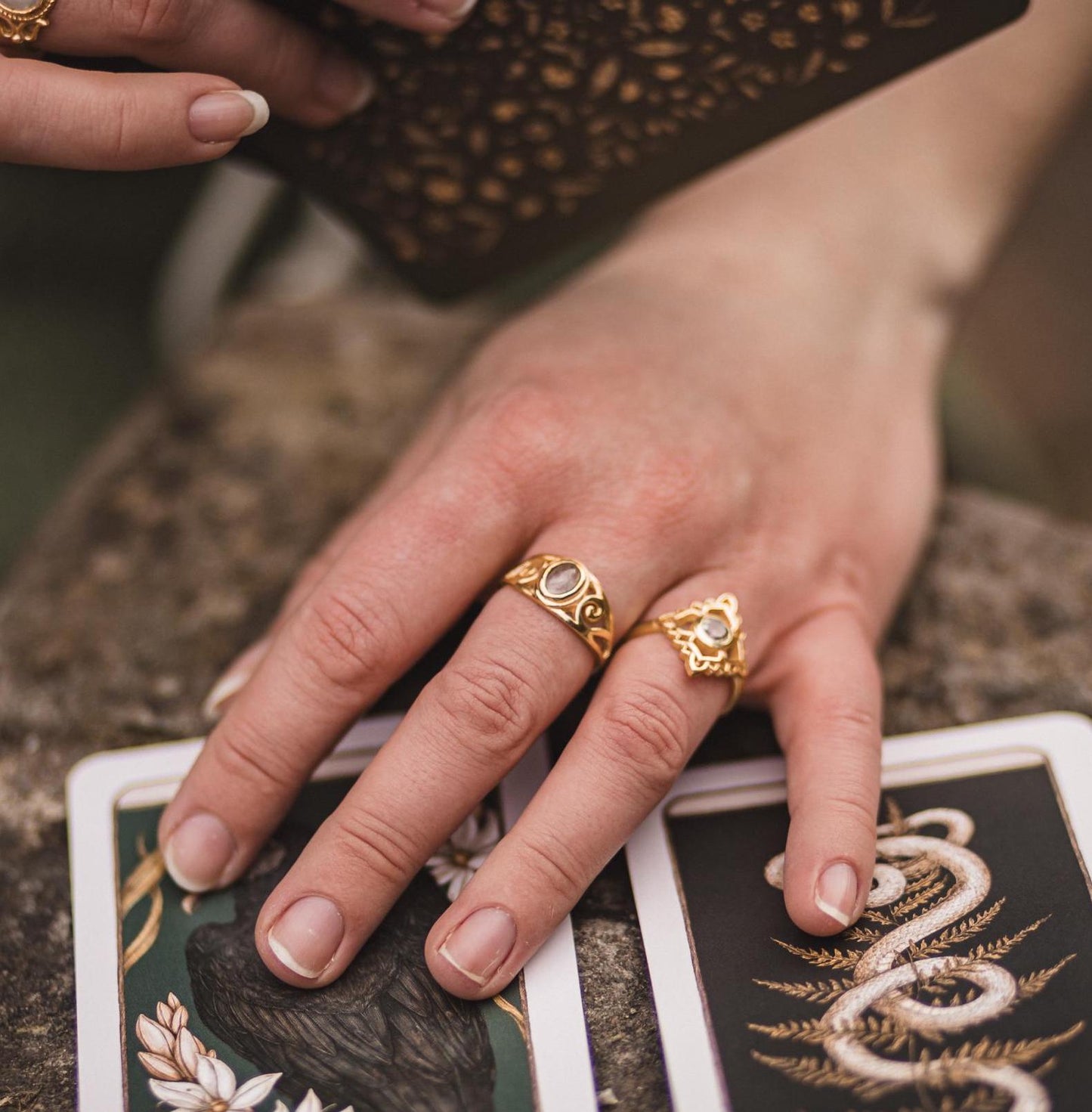 Royal flower of heaven Ring | Diamant - Aquamarin | Größenverstellbar