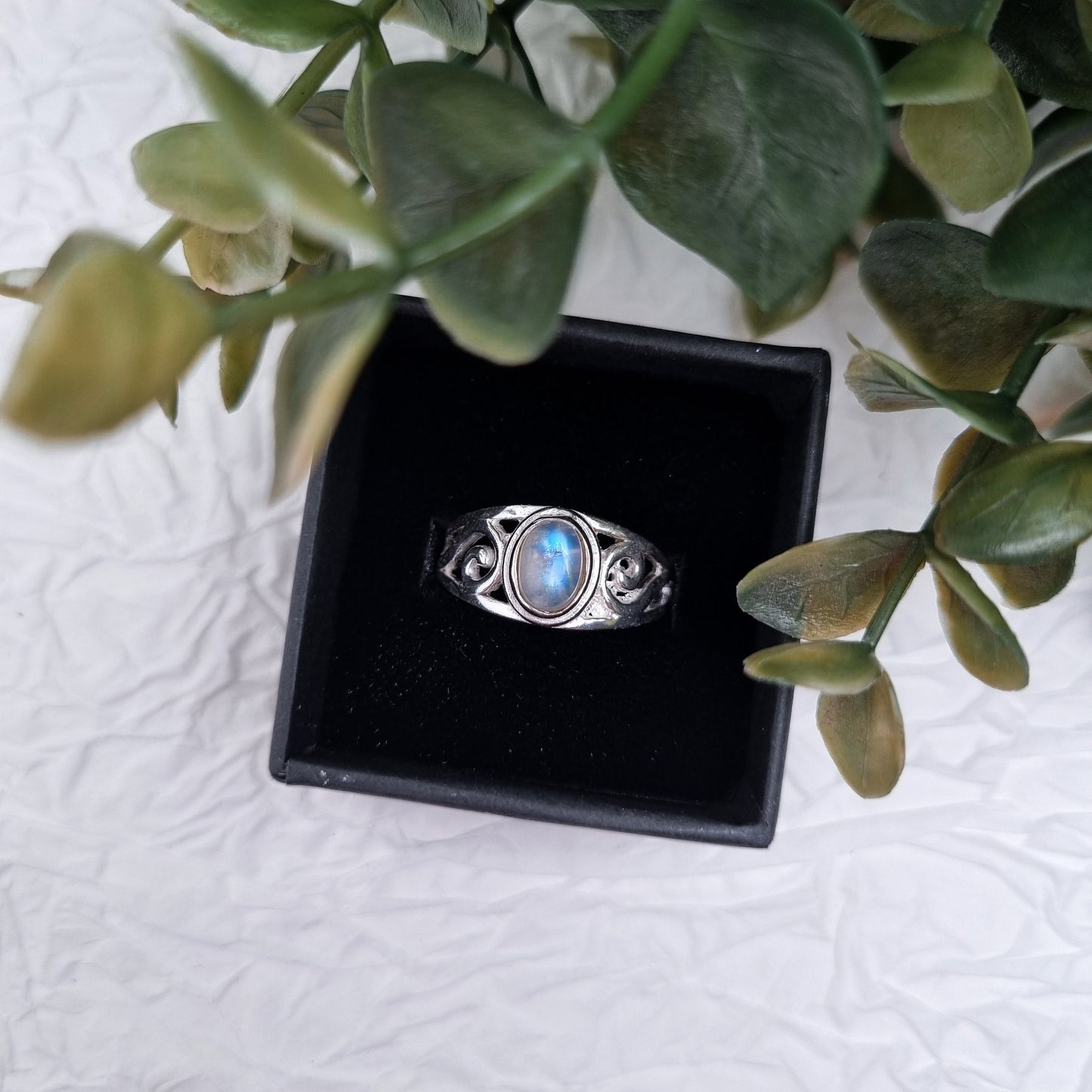 Balance of the world Ring Mondstein - Bergkristall | Größenverstellbar