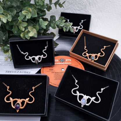 Medusa Kette Gold & Silber | verschiedene Edelsteine