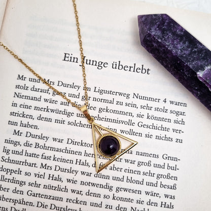 Heiligtümer des Todes Kette mit Amethyst | Edelstahl