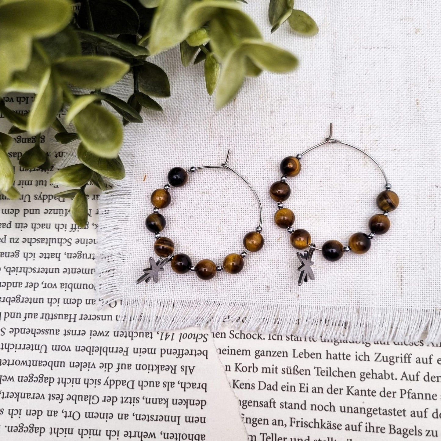 Eye of the tiger Ohrringe | Gold & Silber| Tigerauge