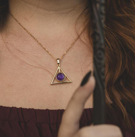 Heiligtümer des Todes Kette mit Amethyst | Edelstahl