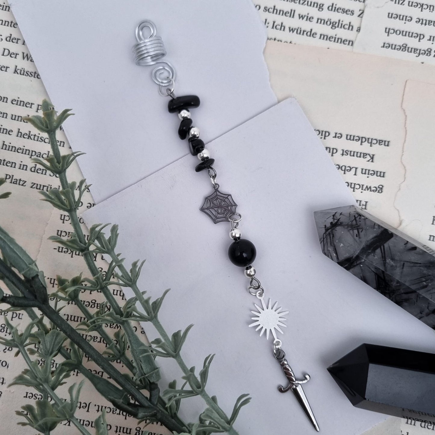 Hair Wrap Dark Reputation Era | Dreadschmuck | Obsidian