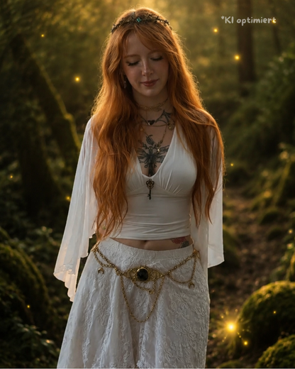 Taillengürtel Moon Goddess mit Labradorit | Silber & Gold | Edelstahl