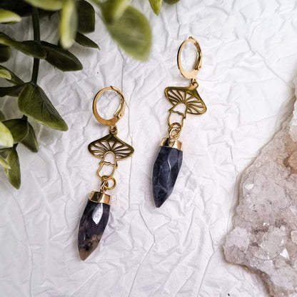 Pilzabenteuer | Blumenachat Ohrringe | Silber oder Gold