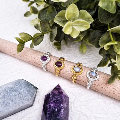 Kingdom of unification Ring | Mondstein - Amethyst | Größenverstellbar