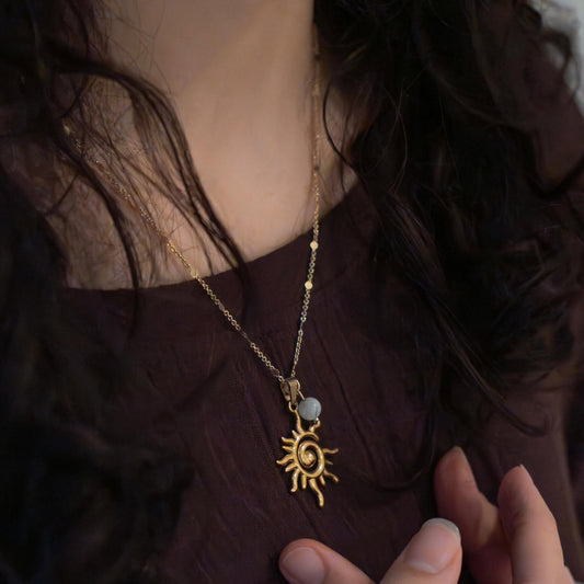 Sunlit Whisper Kette | Gold & Silber | Mondstein
