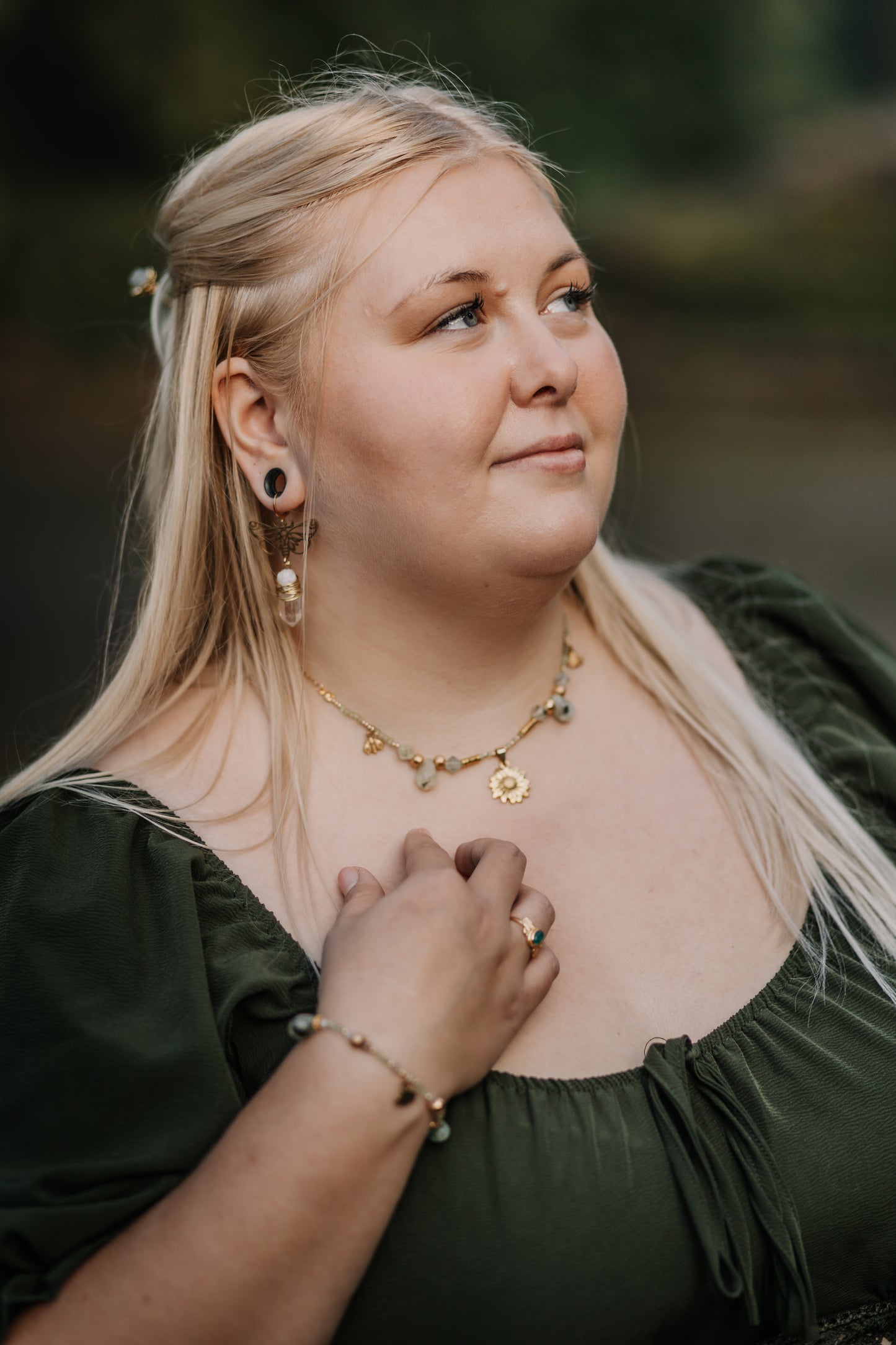 "Campus Floridus" Perlenkette | Prehnit & Peridot | Gold & Silber