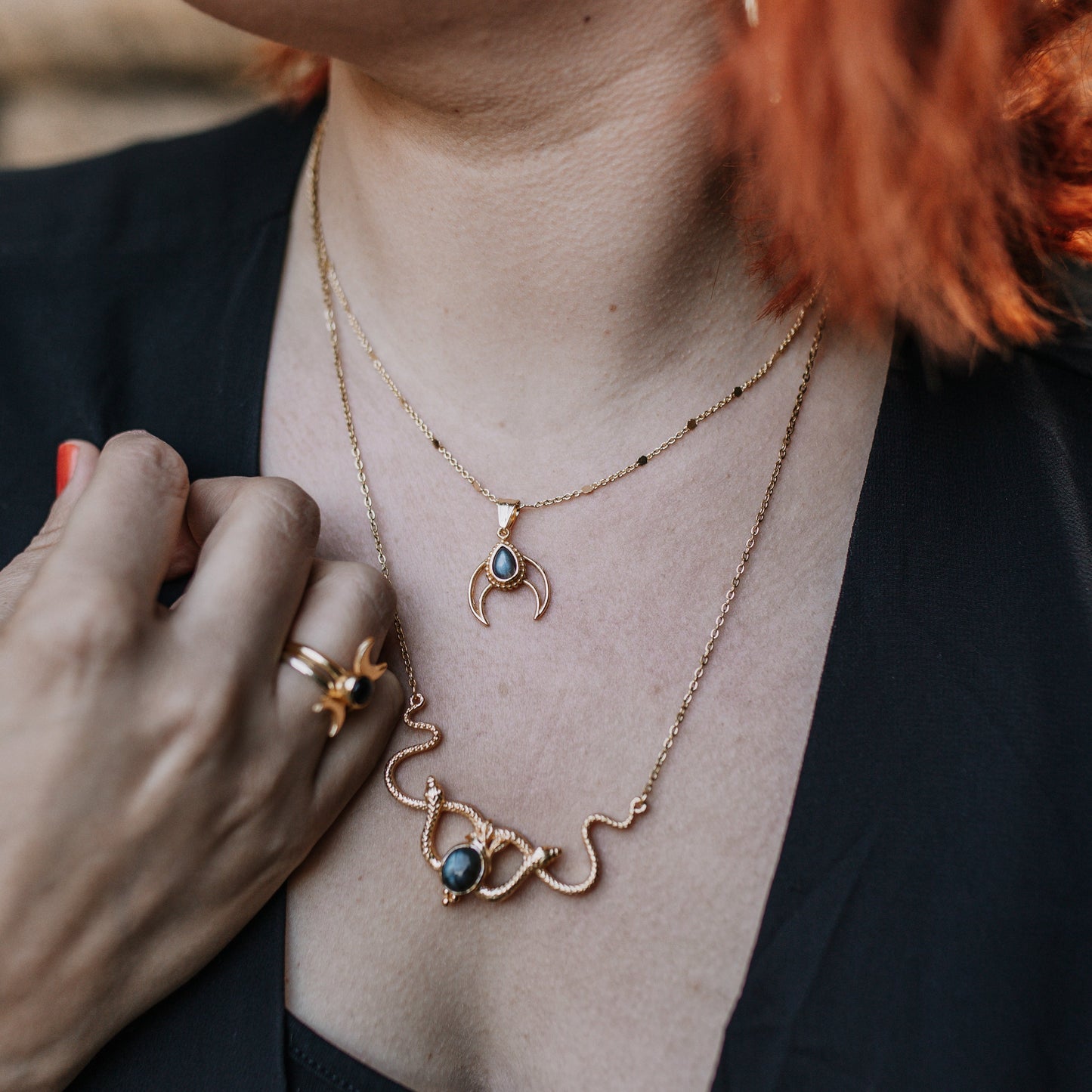 Witches Heart of Moonlight Kette | Gold & Silber | Labradorit