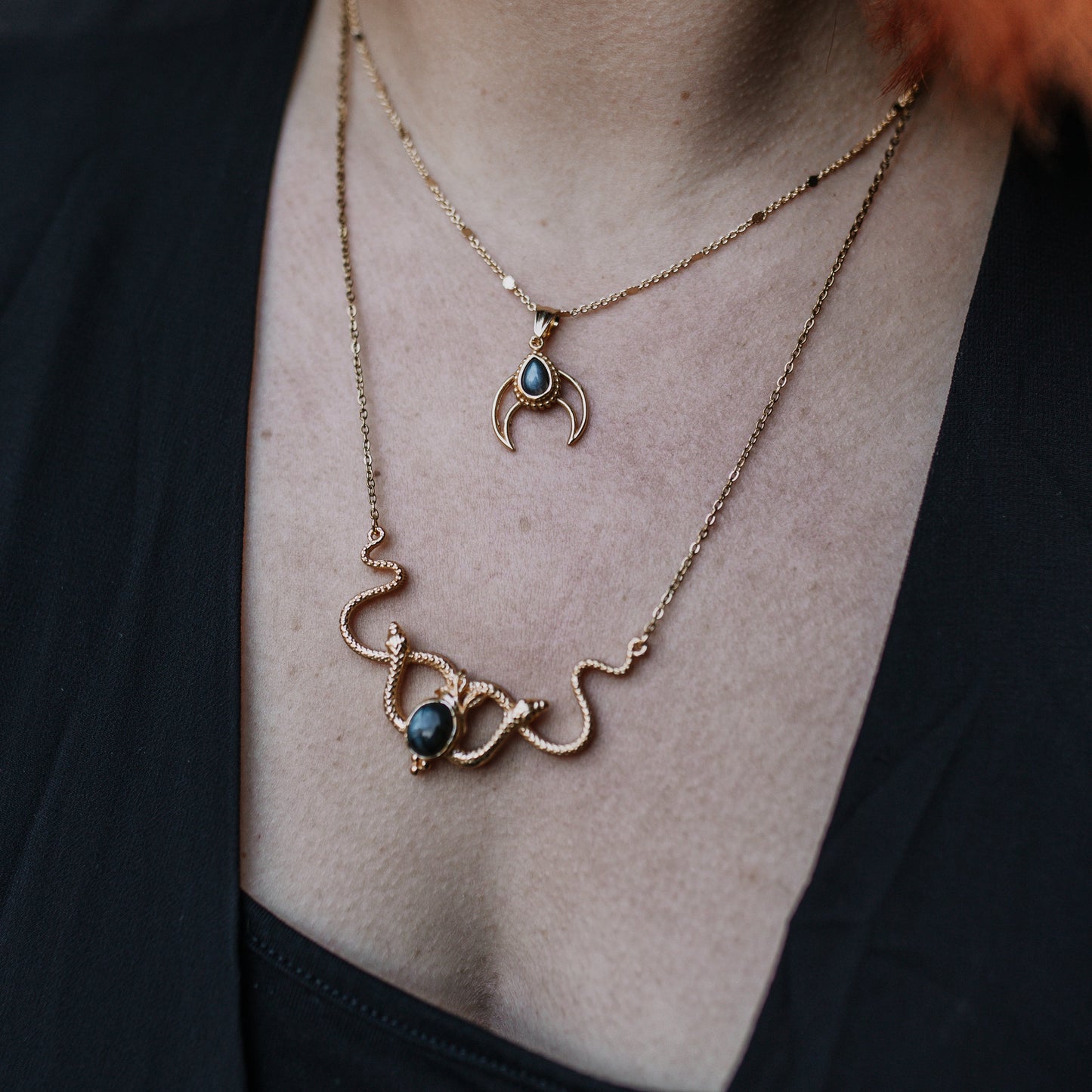 Medusa Kette Gold & Silber | verschiedene Edelsteine