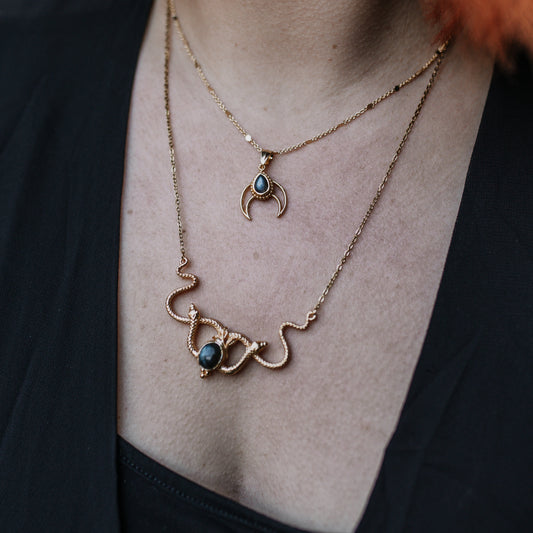 Medusa Kette Gold & Silber | verschiedene Edelsteine