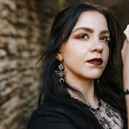 "Papilio Lunae" Ohrringe mit Obsidian | Gold & Silber | Edelstahl