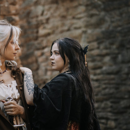 Fledermaus Haarklammer mit Amethyst | Gold & Silber