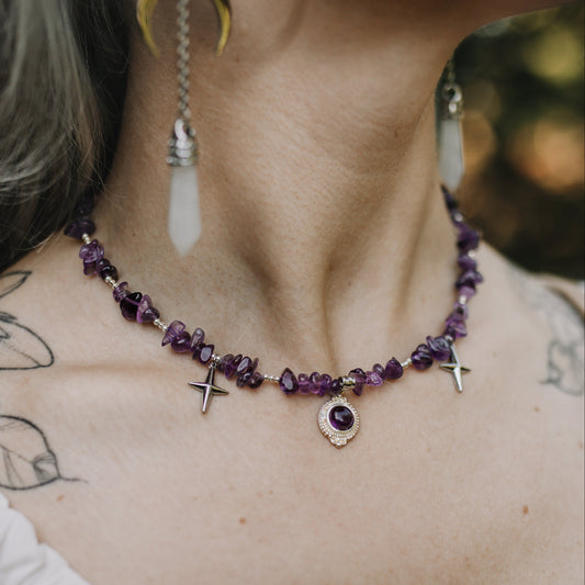 "Amethyst Awakening" Splitterkette | Gold & Silber | Amethyst