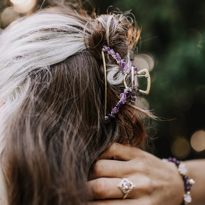 MINI Haarklammer Silber mit Edelsteinen