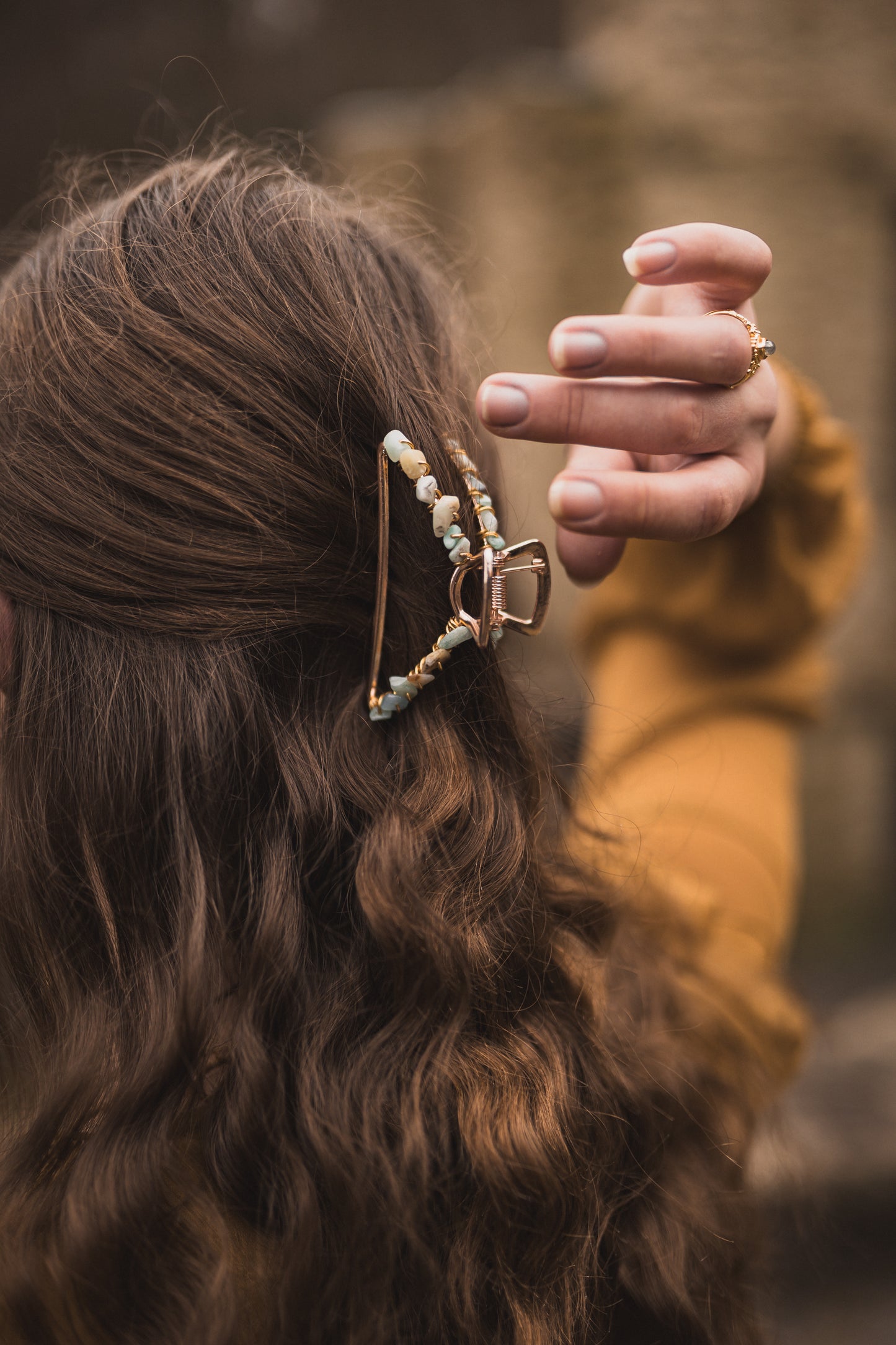 MINI Haarklammer Silber mit Edelsteinen