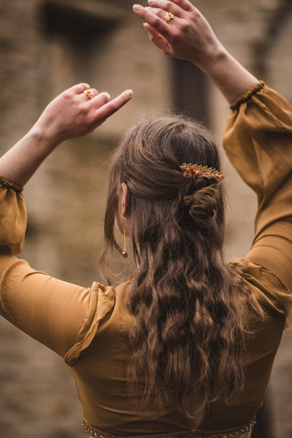 Haarkämme mit verschiedenen Edelsteinen - Haarschmuck | Gold