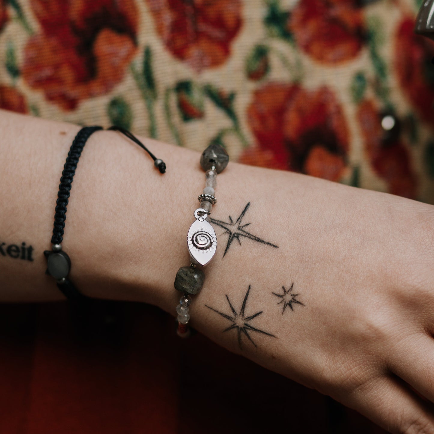 Armband "Oculus Lucis" | Labradorit | Silber & Gold | Edelstahl