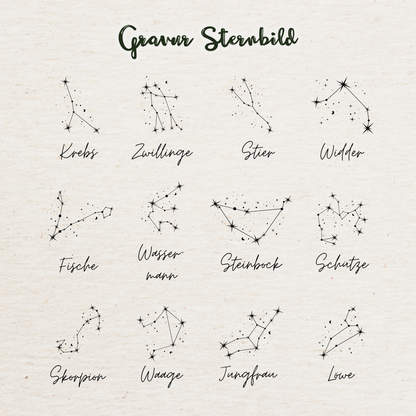 Gravur Sternzeichen | Silber & Gold