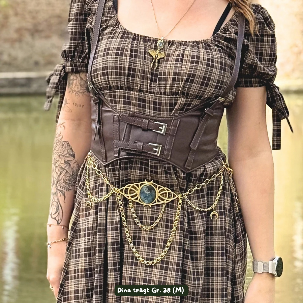 Taillengürtel Moon Goddess mit Labradorit | Silber & Gold | Edelstahl