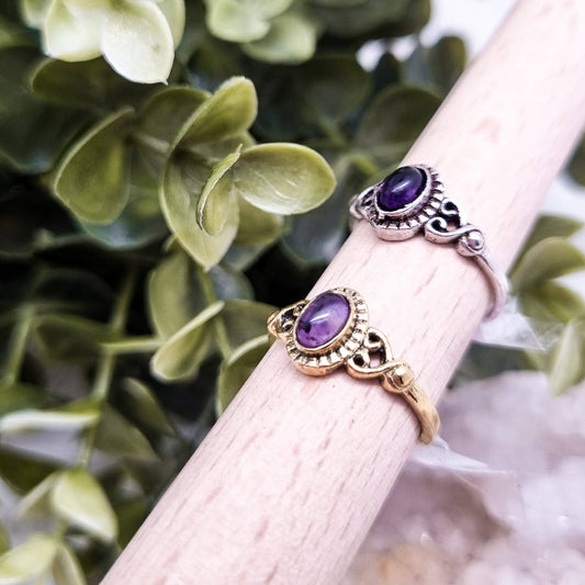Honey gold - Ring mit Amethyst | Gold & Silber | Gr. 7-8